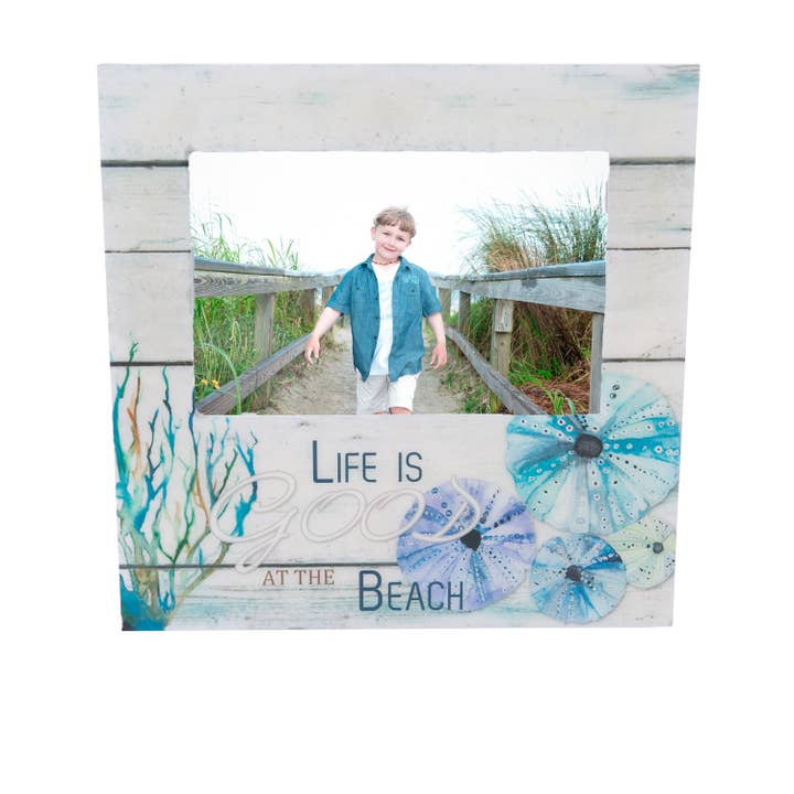 SALE Life Is Good At The Beach 4" x 6" Picture Frame for wholesale by Beachcombers