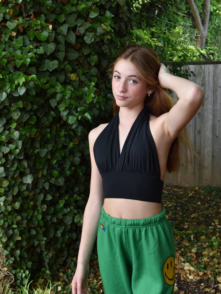 The Billie Black Halter Top for wholesale by 8apart