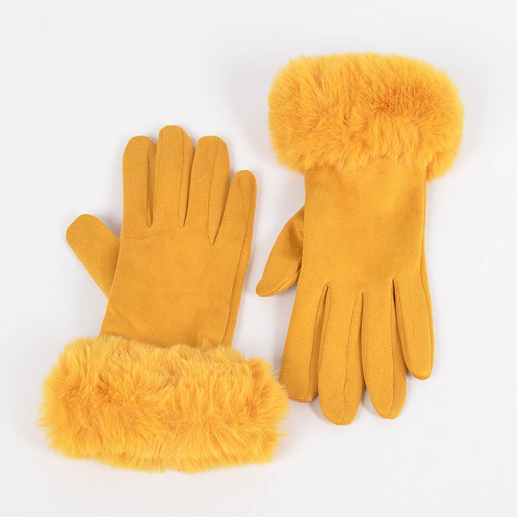 3AM BY H&D ACCESSORIES - Wholesale Handschoenen - Dames - Handschoenen van imitatiesuède met imitatiebont7