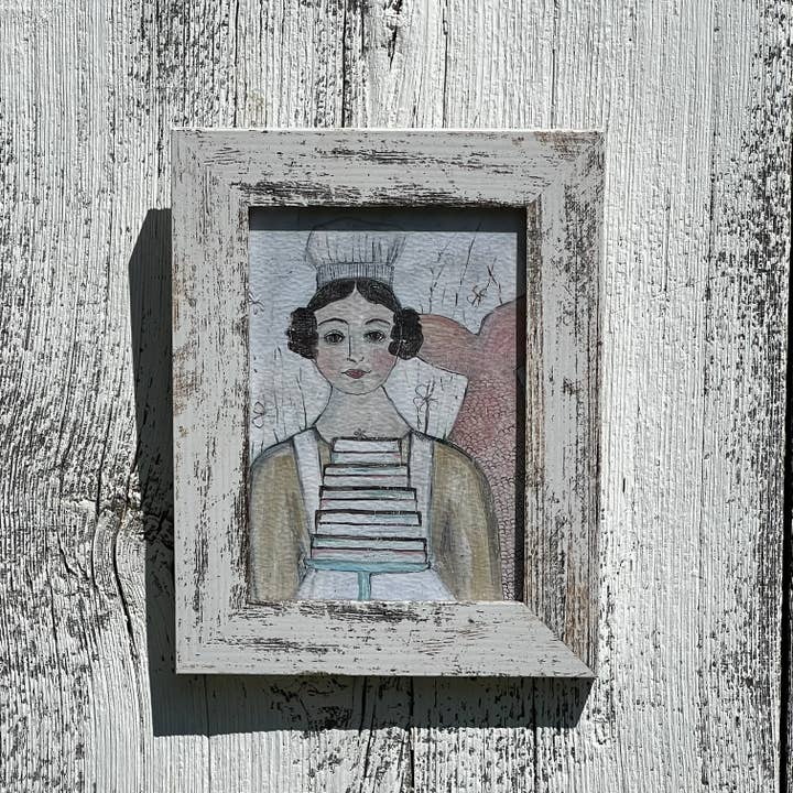 Framed "Secret Mermaid Bakery Chef" Giclee Art Print - 5x7 for wholesale by Flowerness Farm