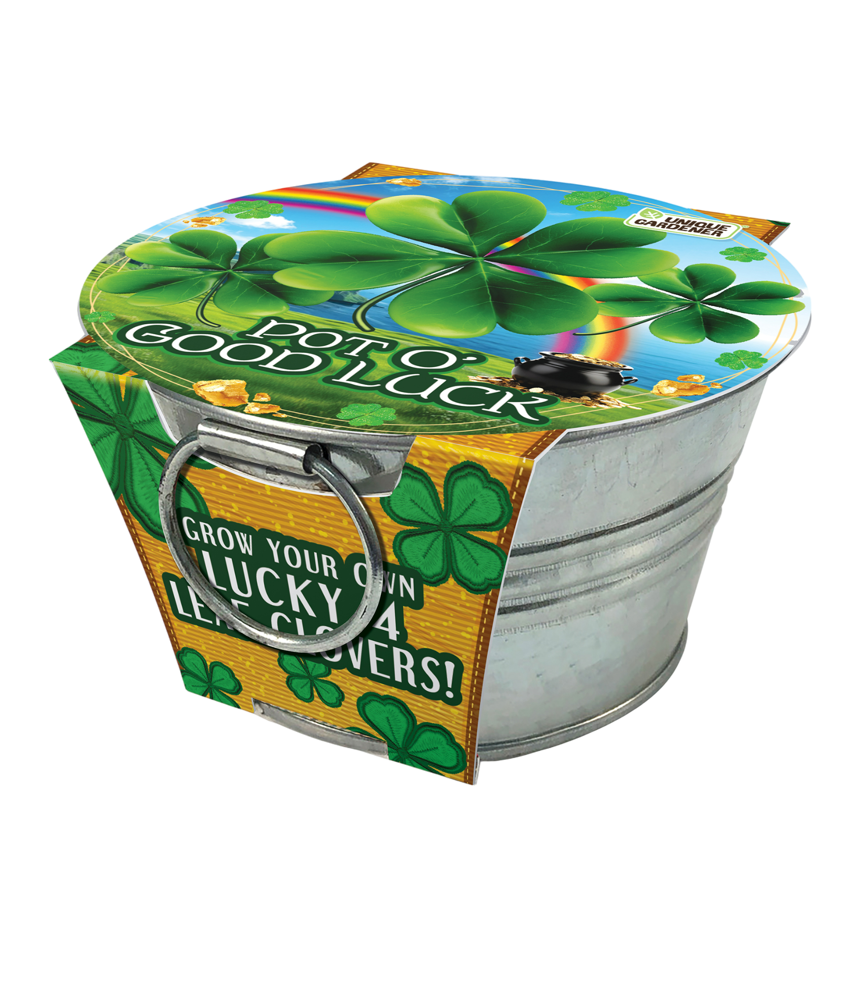 Silver Circle Products - Vente Terrariums - Pot O' Good Luck - Présentoir de comptoir 24 pièces4