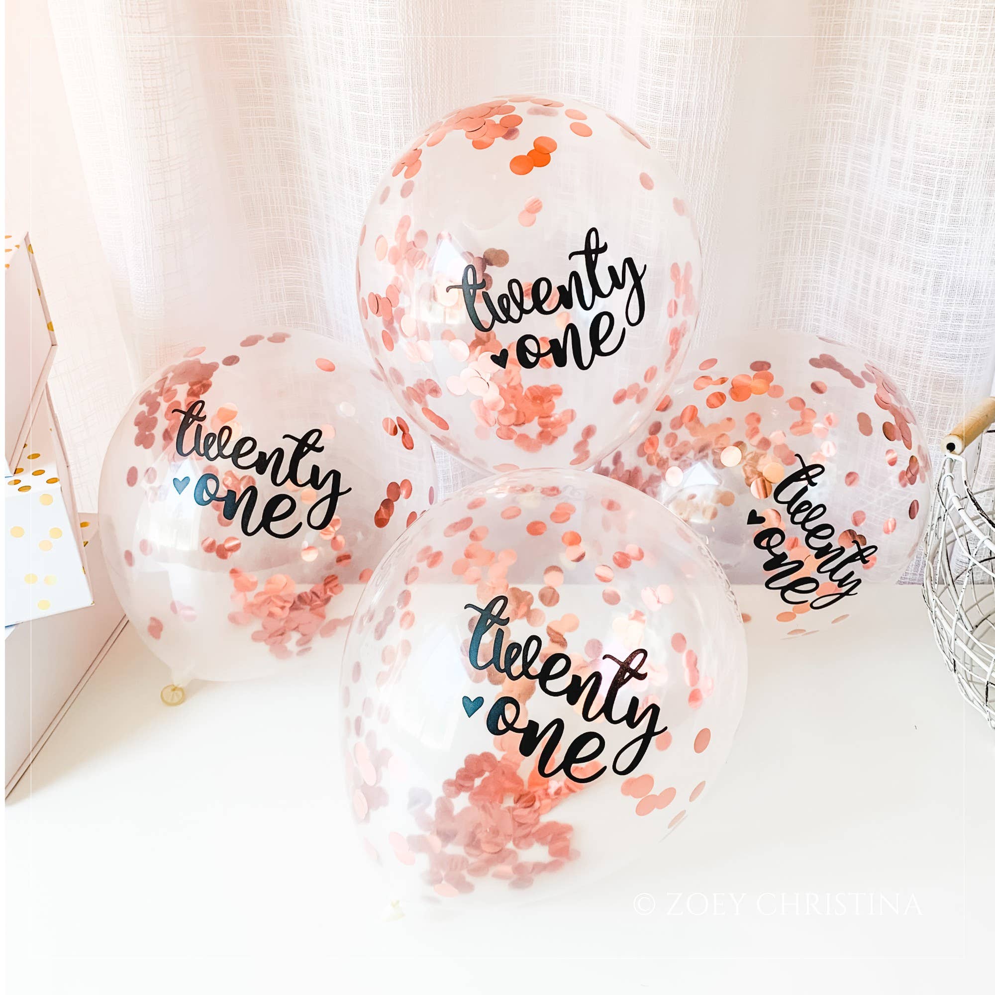 Zoey Christina - Wholesale Balloon - Twenty One Confetti Filled Balloons1