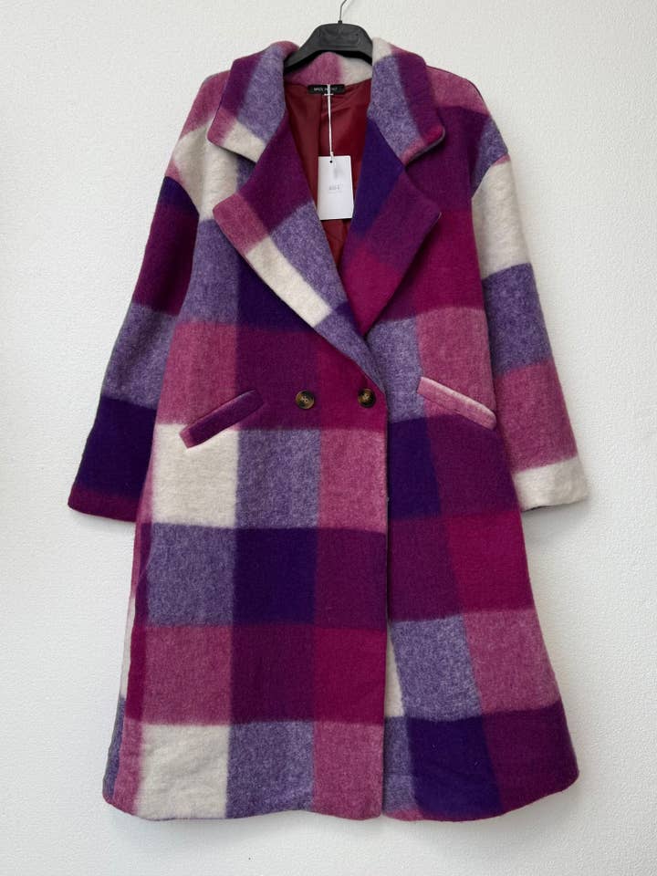 NOELINE - Wholesale Coat - Women's - Plaid wool coat 60705-511