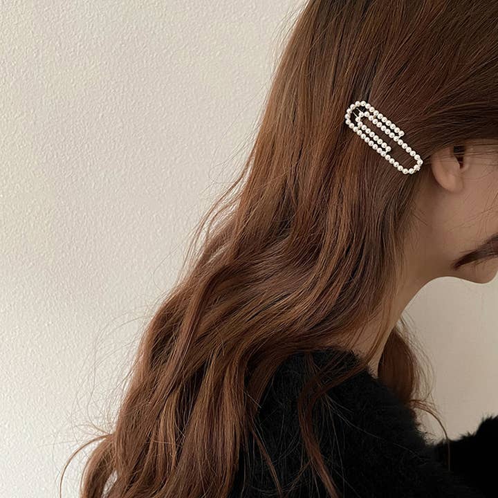 LadyJuneAccessories - Wholesale Hair Clip - Women's - Pearl Hair Barrette | Minimalist Gold Hair Clip | Hair Pin