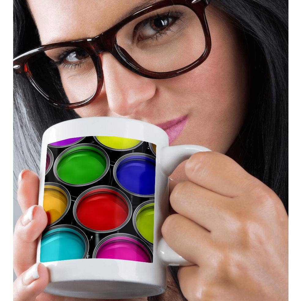 3dRose – wholesale Coffee mug – 3dRose, Paint Cans Buckets Colorful Vivid Colors Red Blue Green Painting, Mug9
