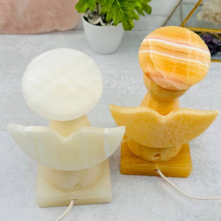 Rock Paradise – Engroshandel Natlys – Krystal mexicansk onyx englelampe - udskåret sten natlys7