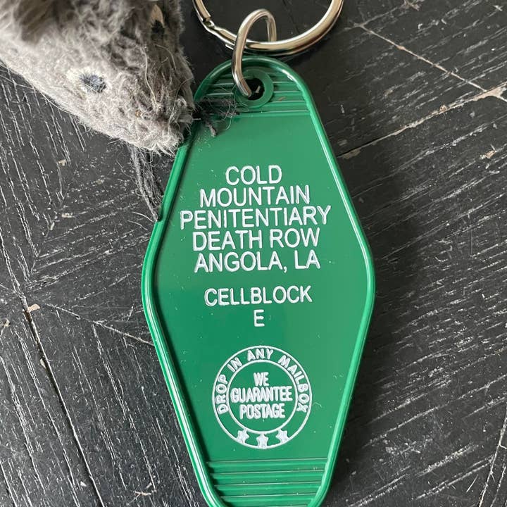 The 3 Sisters Design Co. - Wholesale Keychain - Unisex - Motel Key Fob - Cold Mountain Penitentiary (Green Mile)