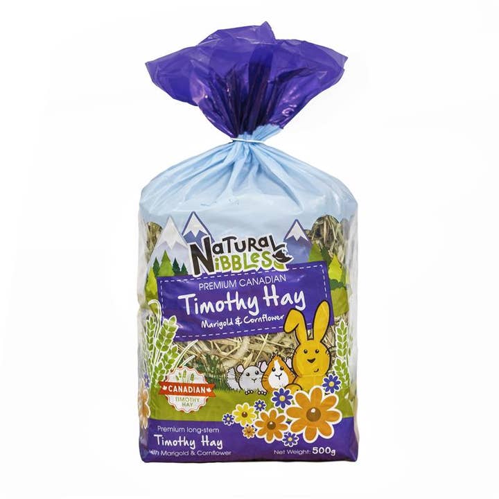 Natural Nibbles Canadian Timothy Hay - Marigold & Cornflower for wholesale by Natures Grub