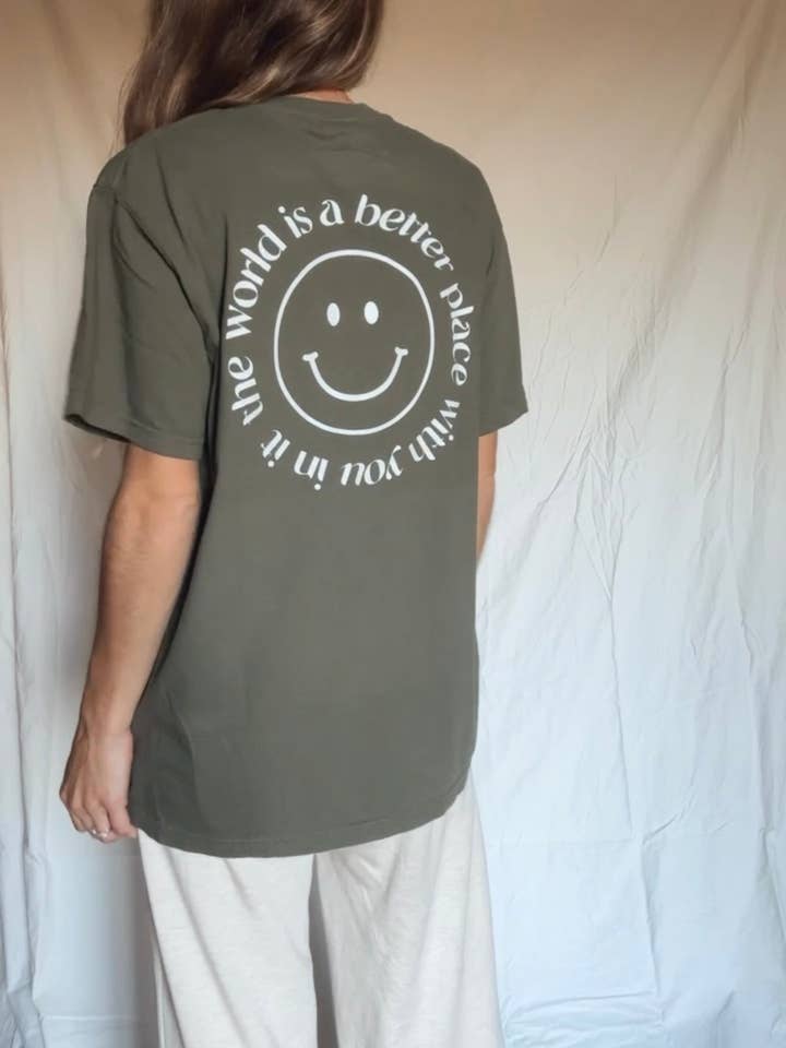 A Better Place Graphic T-shirt - Sage for wholesale by Ruth Artistry & Decor LLC