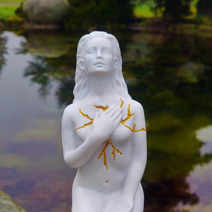 Shaping Spirit - Wholesale Sculpture - Self Love Blue and Gold Sculpture – Symbol of Healing, Compassion & Inner Strength | Meaningful Spiritual Art3