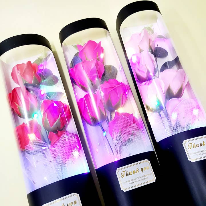 Assorted Color Valentaines Day Light Up Rose Gift for wholesale on Faire