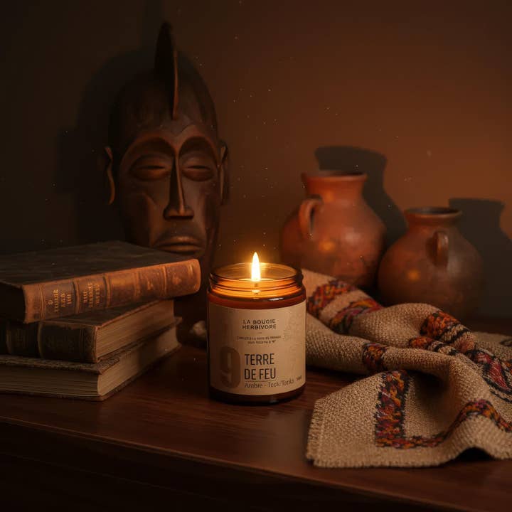 Bougie parfumée naturelle N°9 Terre de Feu - 3 formats pour la vente par LA BOUGIE HERBIVORE