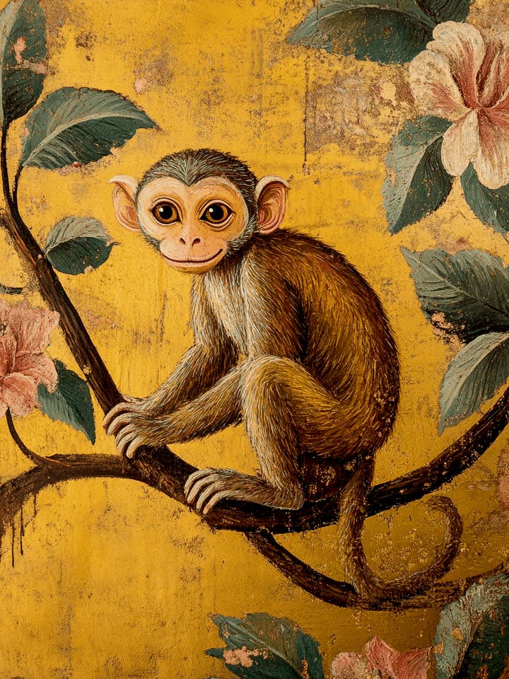 Monkey #2 - Rattanakosin Style Wall Art Prints – 8″x10″ Artwork for 11″x14″ Frame for wholesale by Mowbi