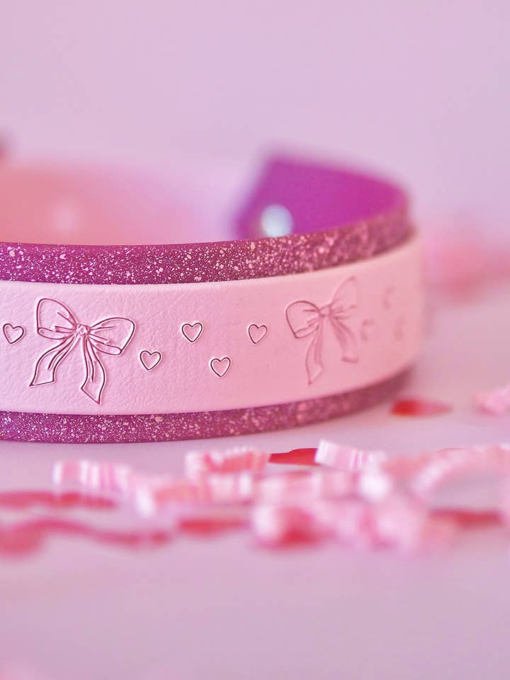 Evermore (Pink) - Embossed Hound Collar for wholesale by Woof and Snout