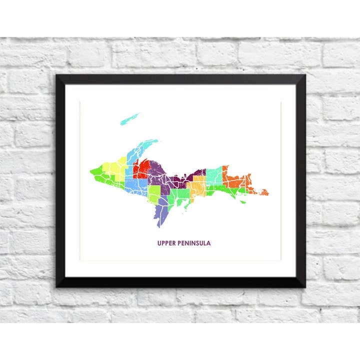 Juanita's Adventures - Wholesale Art Print - Juanitas Upper Peninsula Map Print3