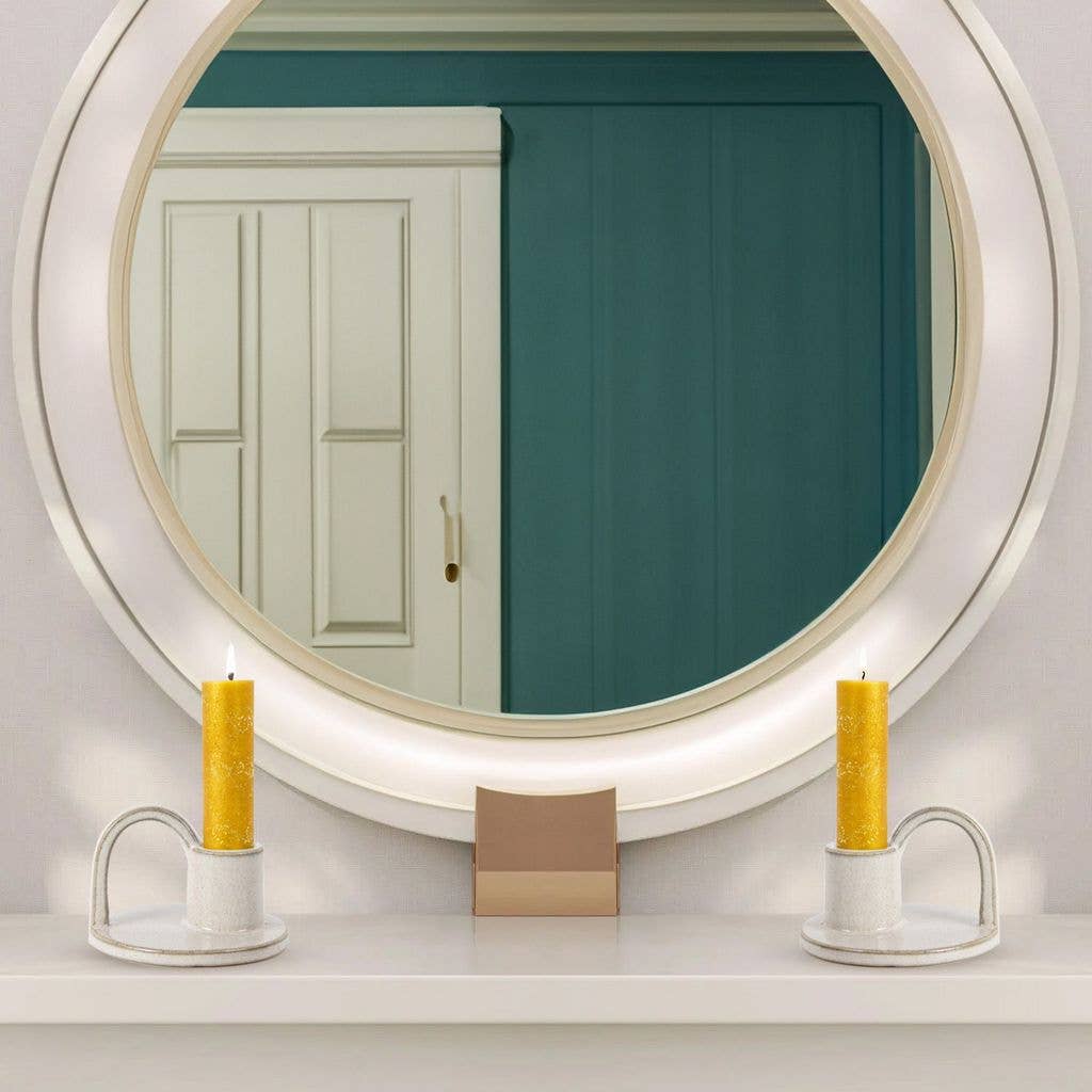 Aria Home – wholesale Candle holder – Set of Two Elise Short Taper Candlesticks-Rustic-Earthy-Boho-Chic-19