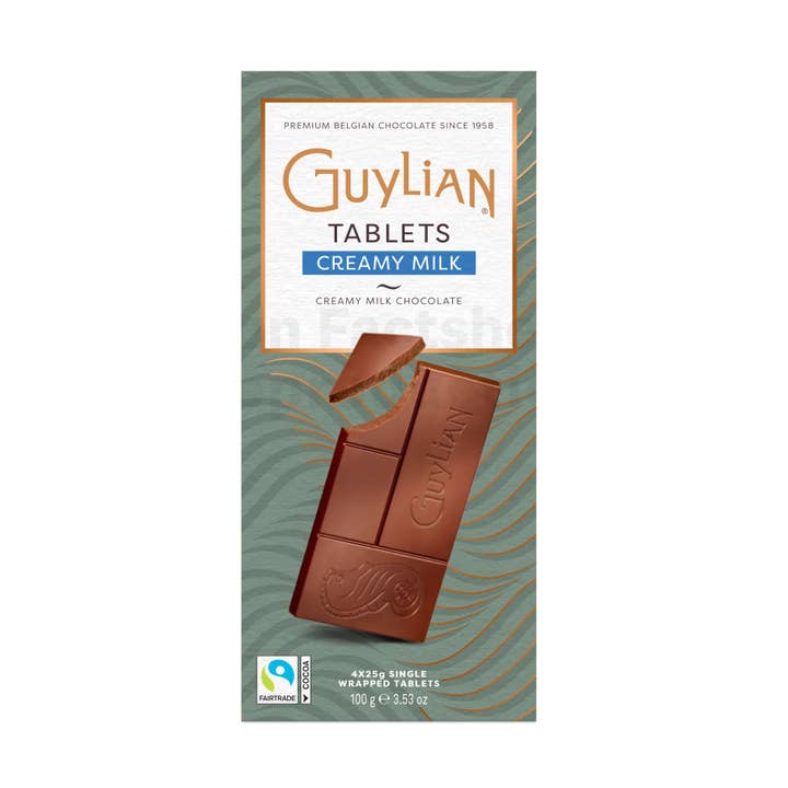 Guylian Creamy Milk Bar 100g/3.5 oz. (4x25g bars, 12/case) for wholesale by Belgium's Chocolate Source