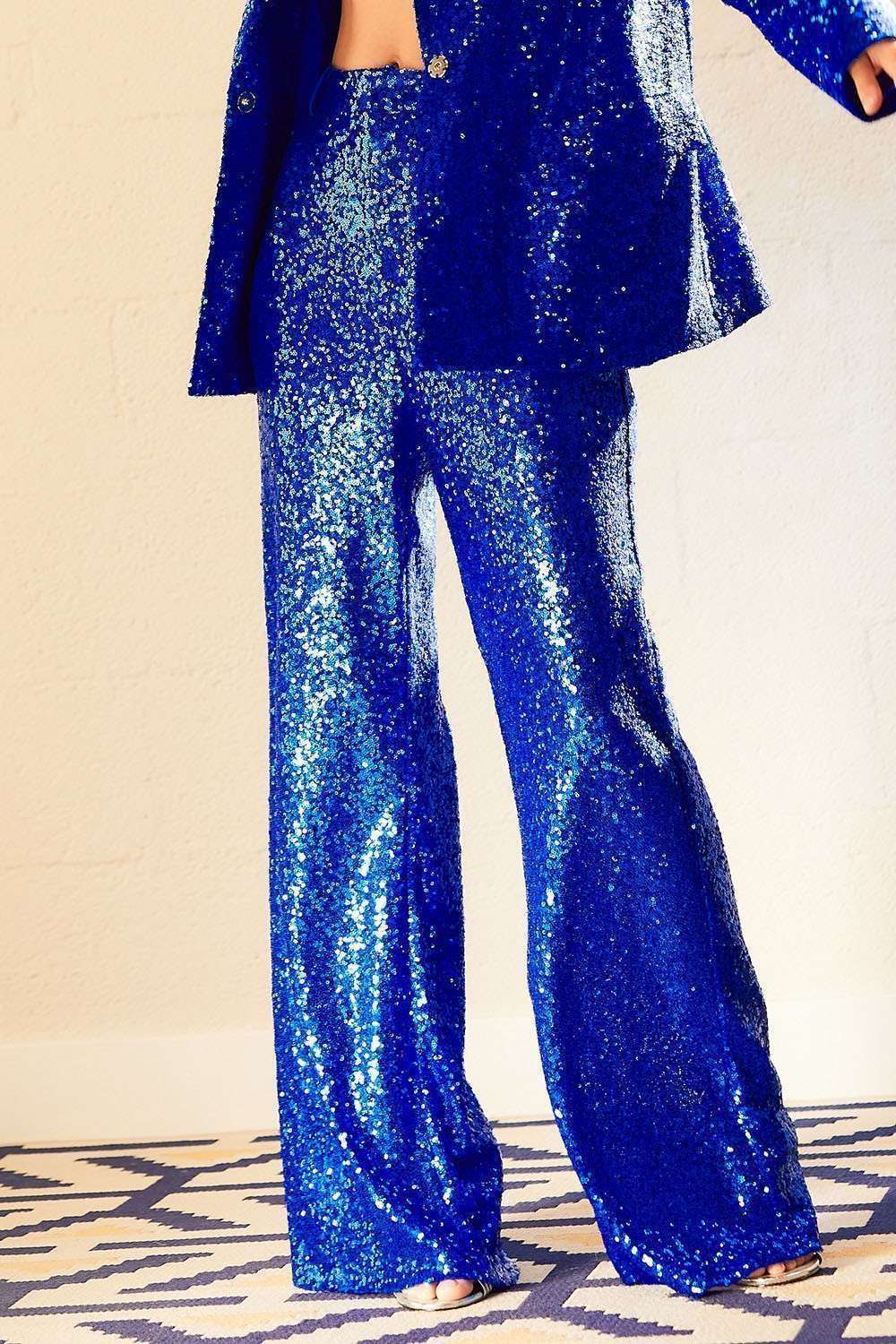 Main Strip - Wholesale Pants - Women's - Sequin Flare Pants – Sparkle Outfit Ready to Ship Party Look11