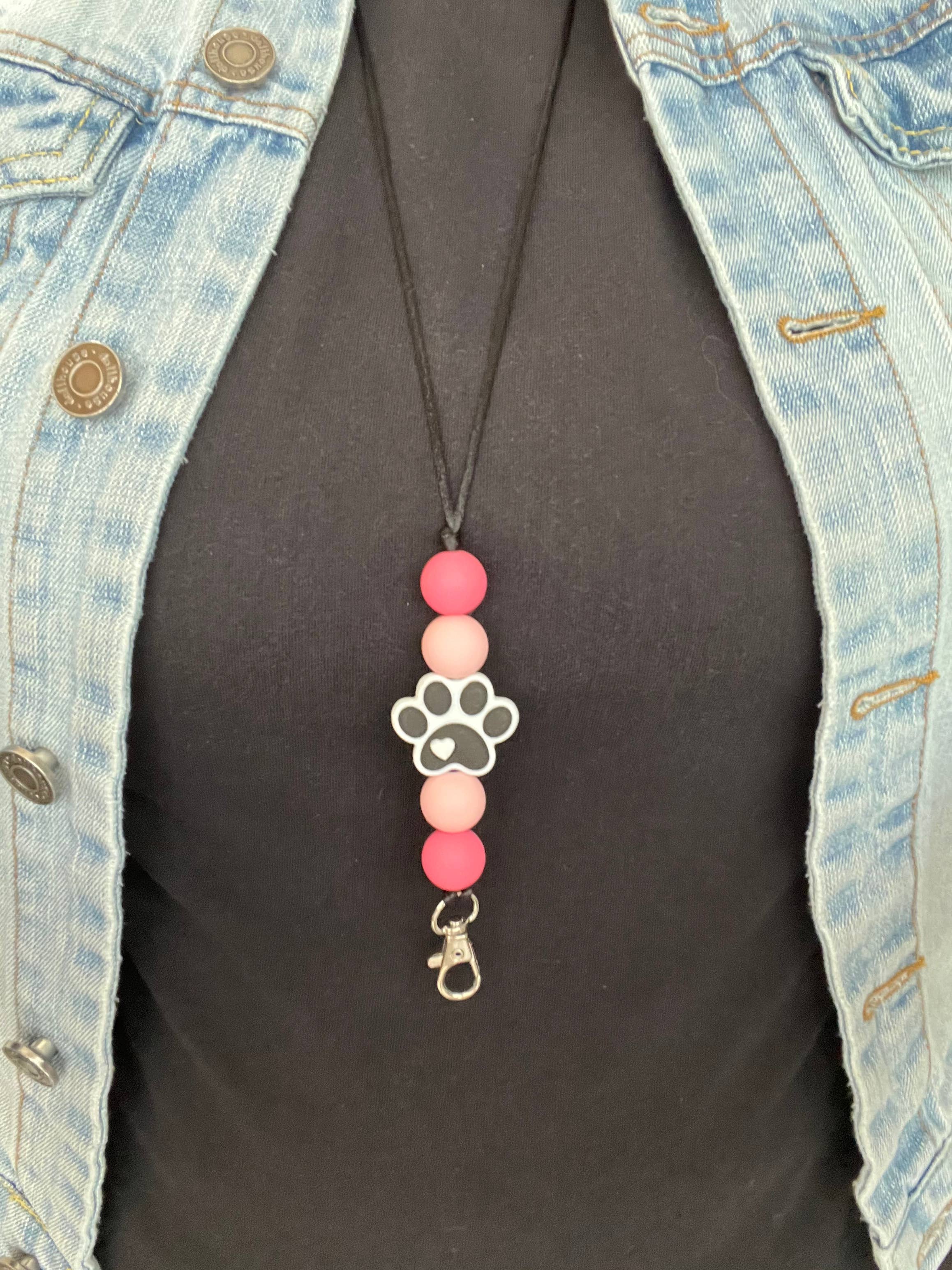 Katesy Things - Wholesale Lanyard - Women's - Silicone Paw Print Lanyard - 20” Long with Breakaway Clasp1