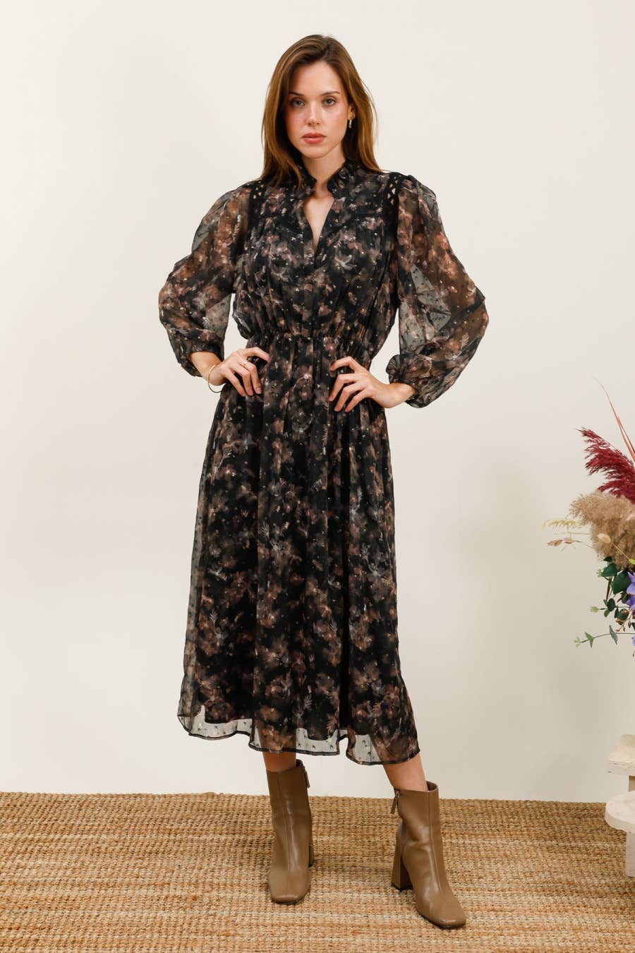 MOOYA - Wholesale Dress - Women's - Flowy long dress with gradient print - M211-18