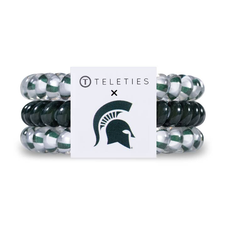 Spiral Hair Coils | Small | Michigan State Univ. Hair Ties for wholesale by TELETIES