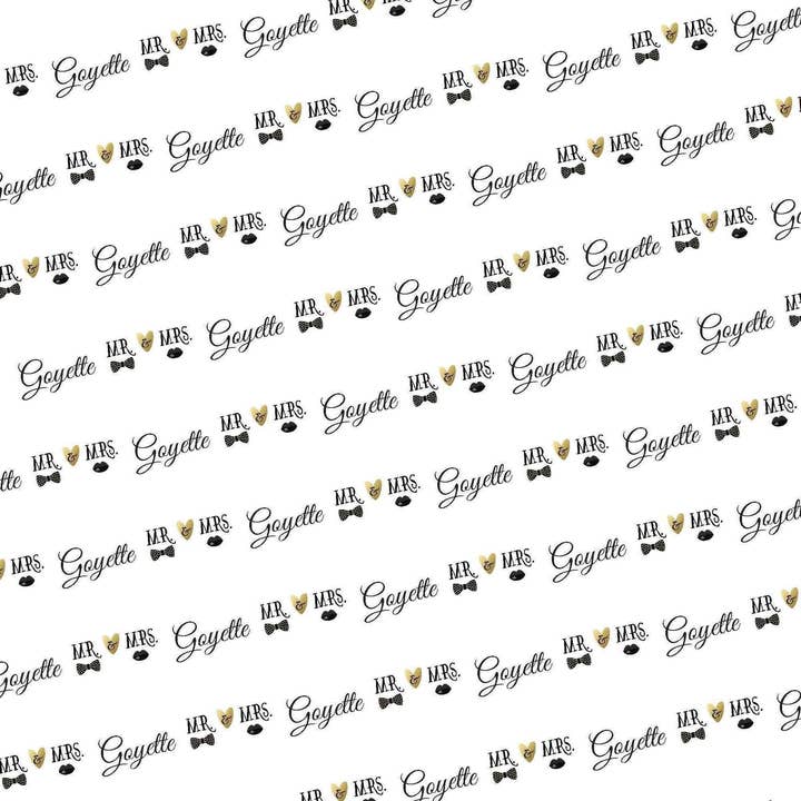 Papier de soie personnalisé Wedding Mr et Mrs. pour la vente par Potter's Printing