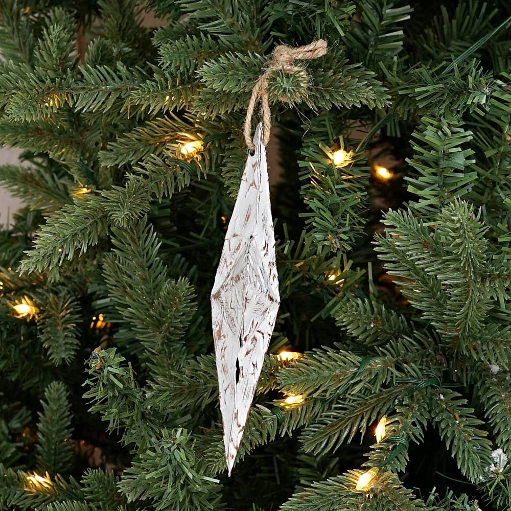 Holiday Depot Inc. - Wholesale Ornament - M32821-Vintage white metal 3D Star w. star (5.75inD)1