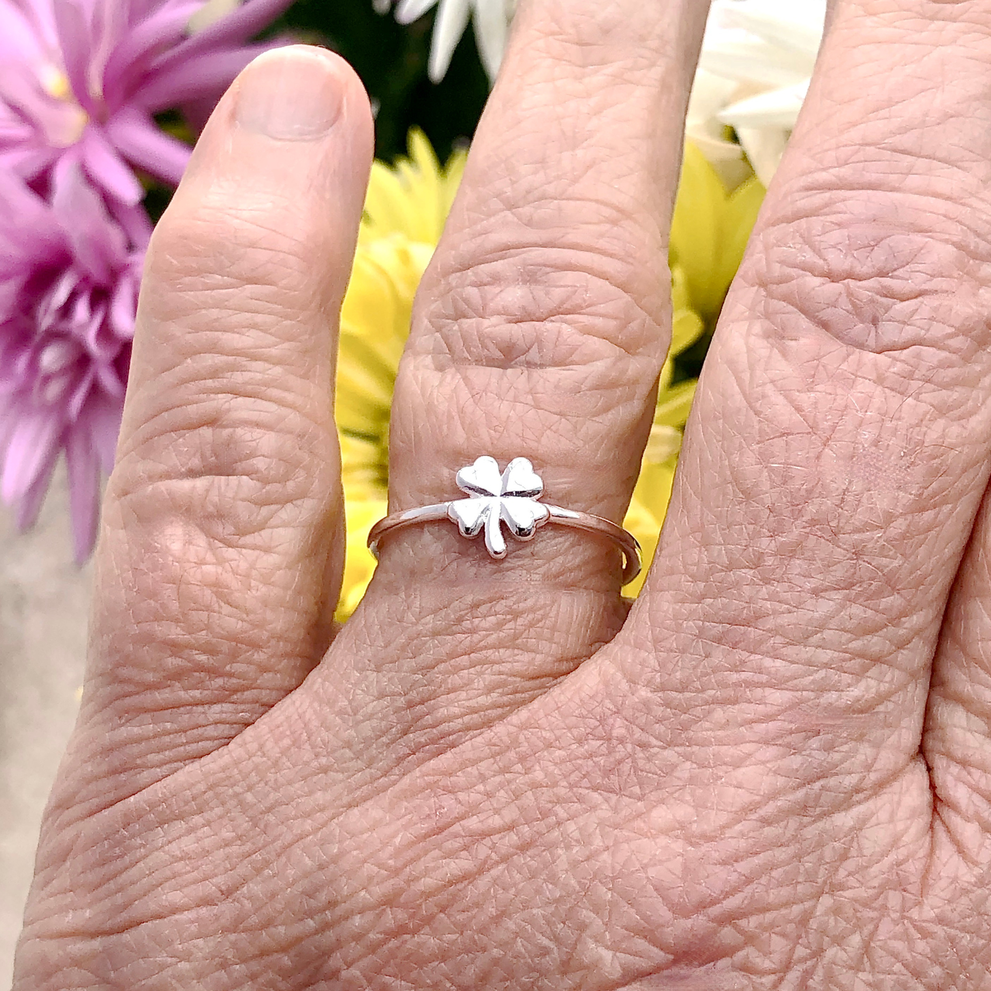 Moonrise Jewelry - Wholesale Band/Stacked Ring - R-17 Four Leaf Clover Ring8