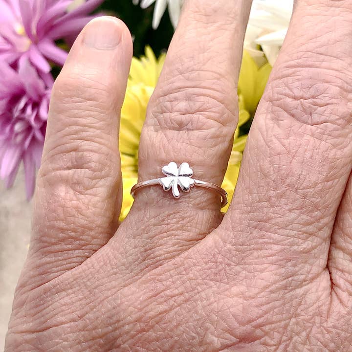 Moonrise Jewelry - Wholesale Band/Stacked Ring - R-17 Four Leaf Clover Ring8