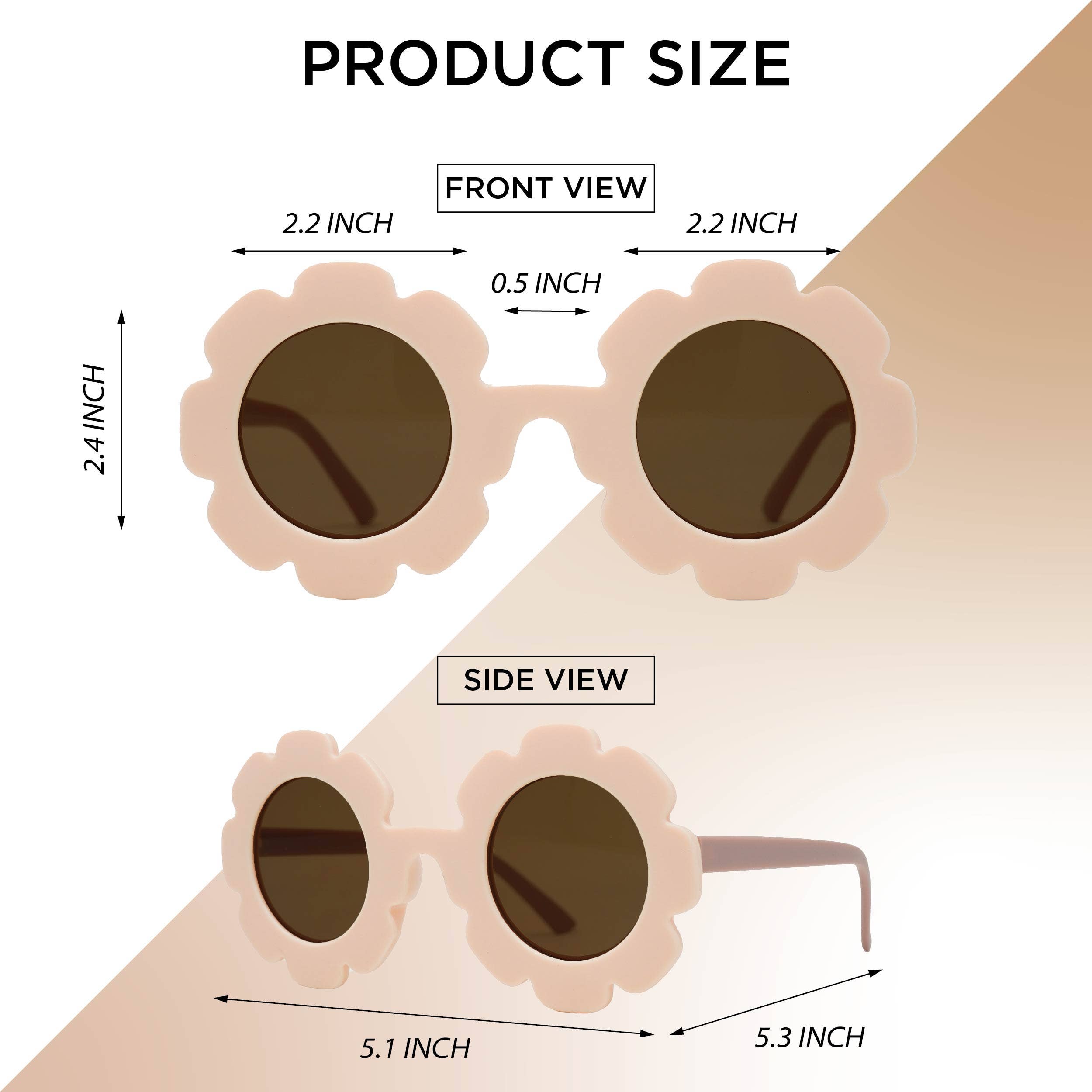 Funky Junque - Vente Lunettes de soleil – enfant - Lunettes de soleil pour enfants - Écaille de tortue (en forme de fleur)4