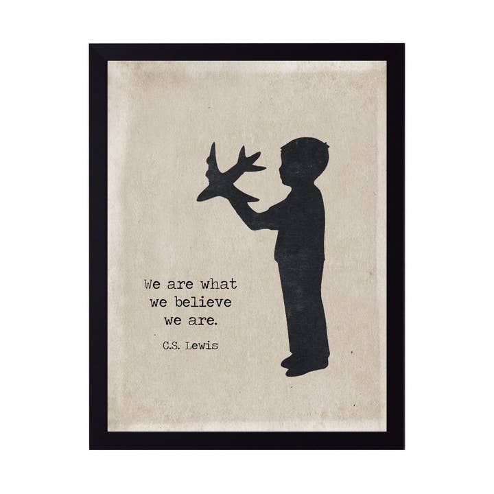 C.S. Lewis We are quote su Boy With Airplane Silhouette per la vendita all'ingrosso da parte di Antique Curiosities Inc