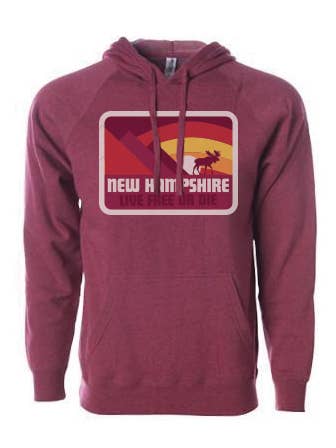 NH Moose & Mountains Hoodie for wholesale by Woods & Sea