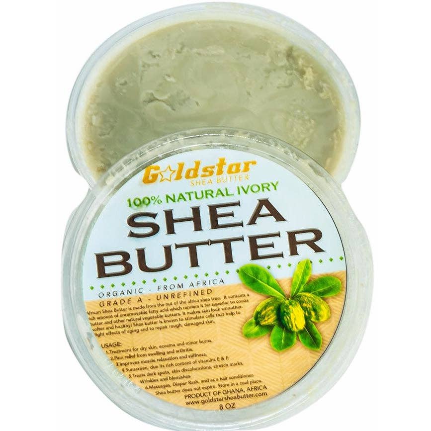 Goldstar Shea Butter - Wholesale Body Balm/Butter - Goldstar 100% Grade A, Raw, Organic, Virgin Unrefined Shea Butter (8 OZ)2
