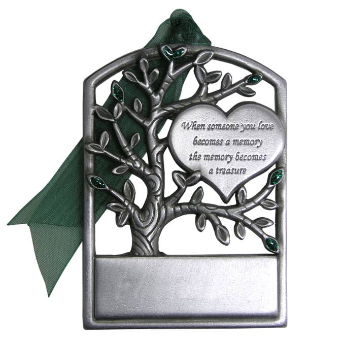 Pewter Memorial Tree Engraveable Ornament for wholesale by Gloria Duchin