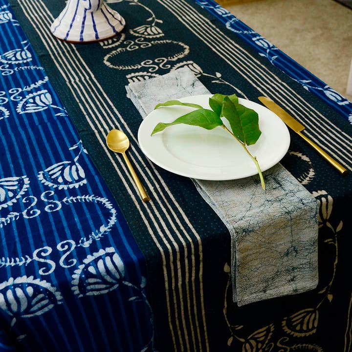 Ichcha - Wholesale Table Runner - Black & White Table Linens Cotton Table Runner - Danya7