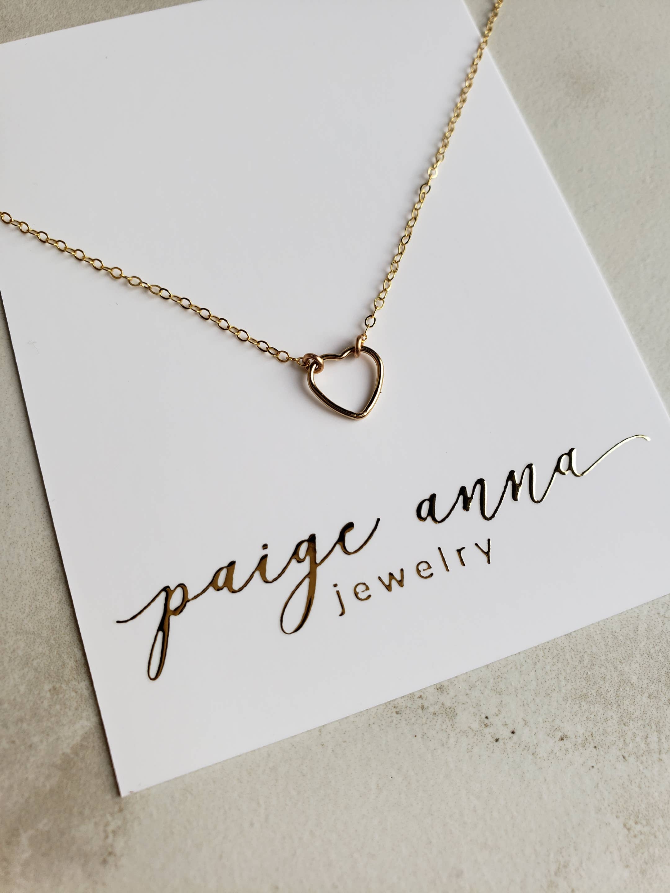 Paige Anna Jewelry - Wholesale Pendant/Charm Necklace - Open Heart Necklace - Small Heart3