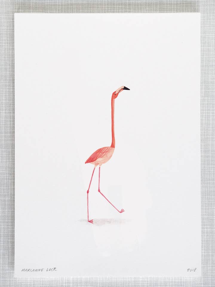 Flamingo Animal Print A4 size for wholesale by Mary and the Locks