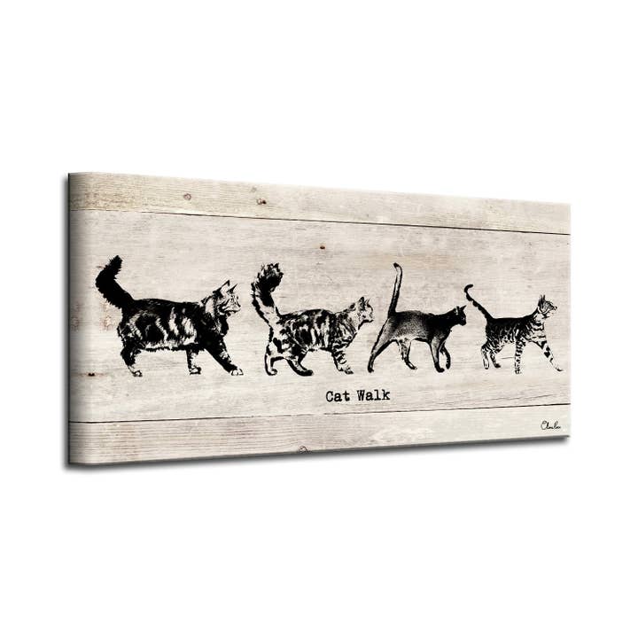 Cat Walk' Wrapped Canvas Pet Wall Art for wholesale by Ready2hangart, Inc.