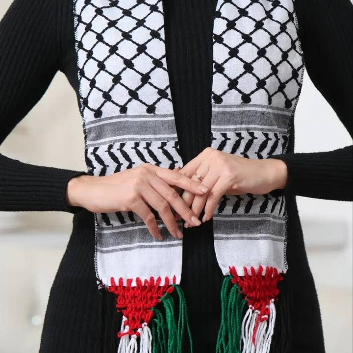Palestinian Elegance - Wholesale Scarf - Women's - Kuffiyeh Scarf with Palestine Color Strings – Authentic Design1