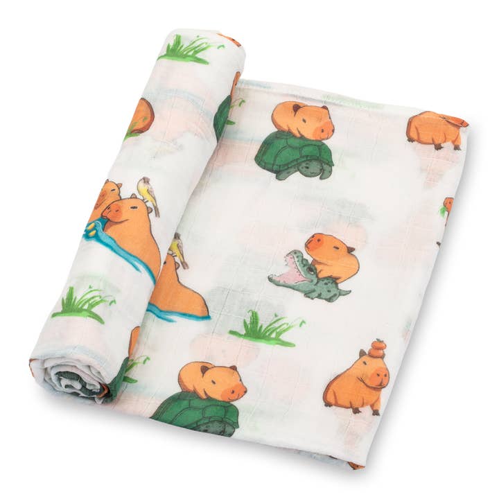 Cobertor de Musselina para Bebé Be Cappy Capivara por atacado de LollyBanks