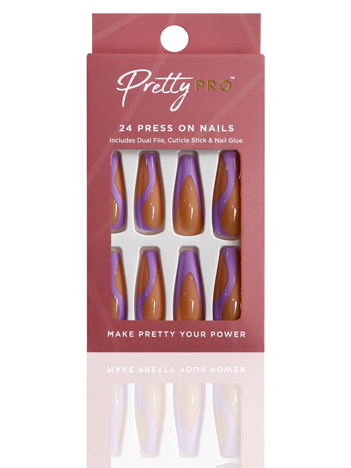 Press On False Nails Here For A Lilac Time 24pcs for wholesale by Pretty Pro