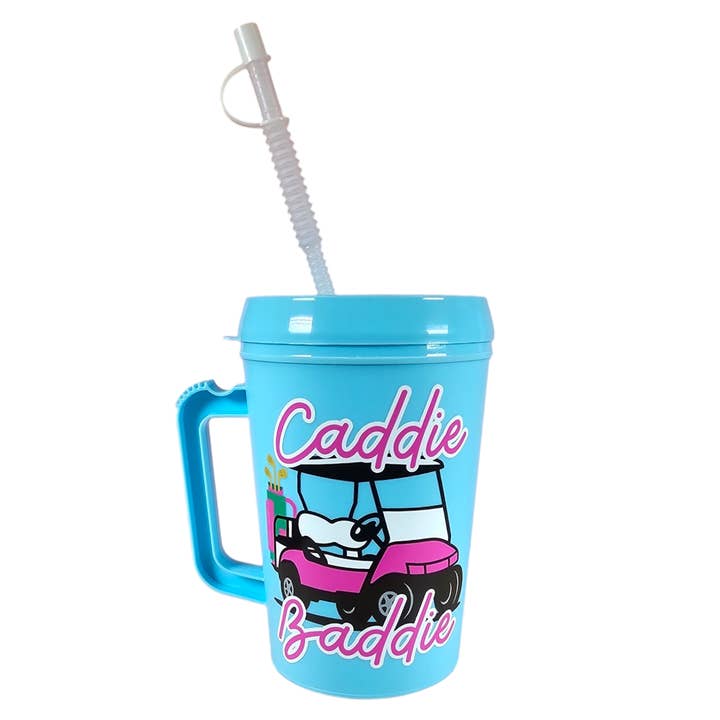 Scratch Decor - Wholesale Insulated Mug/Tumbler - Caddie Baddie Golf Cart Mega Trucker Mug 34oz