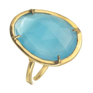 Minerale ring - 15*20mm - verguld - chalcedoon a voor wholesale door Buganto
