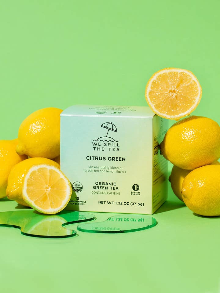 Thé vert bio aux agrumes pour la vente par We Spill the Tea