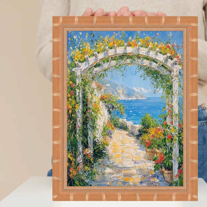 Boho Gold Bamboo Wood Picture Frame for wholesale by Modern Memory Design Picture Frames