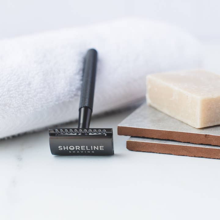 Shoreline Shaving - Wholesale Razor - Metal Safety Razor inc Blades & Travel Bag - Matte Black3