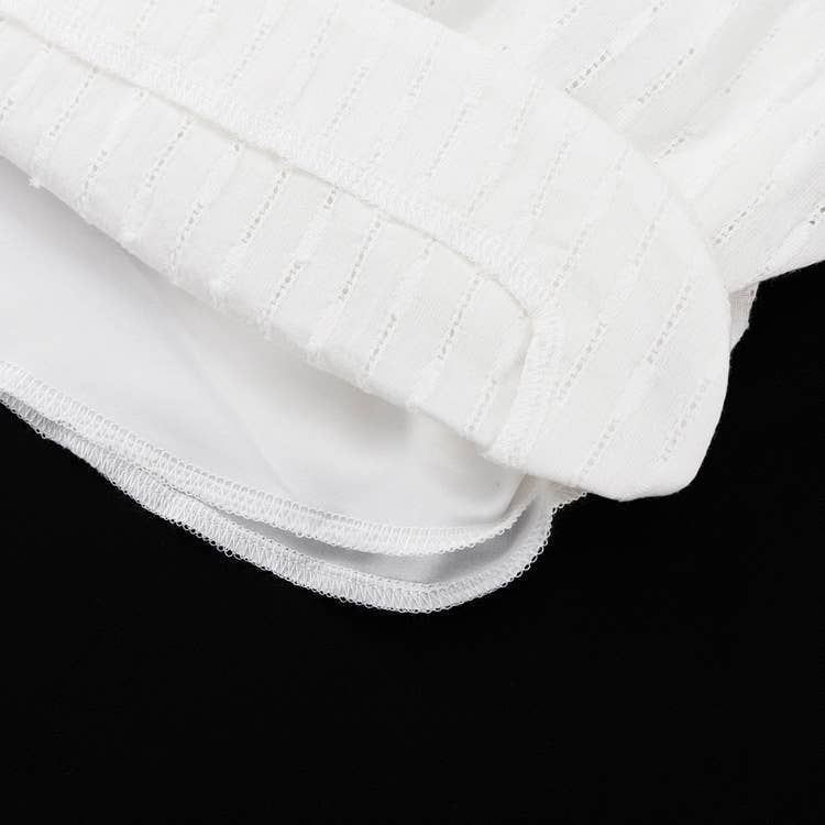 White Jacquard Weave Waisted Kimono Two Piece Set for wholesale on Faire10