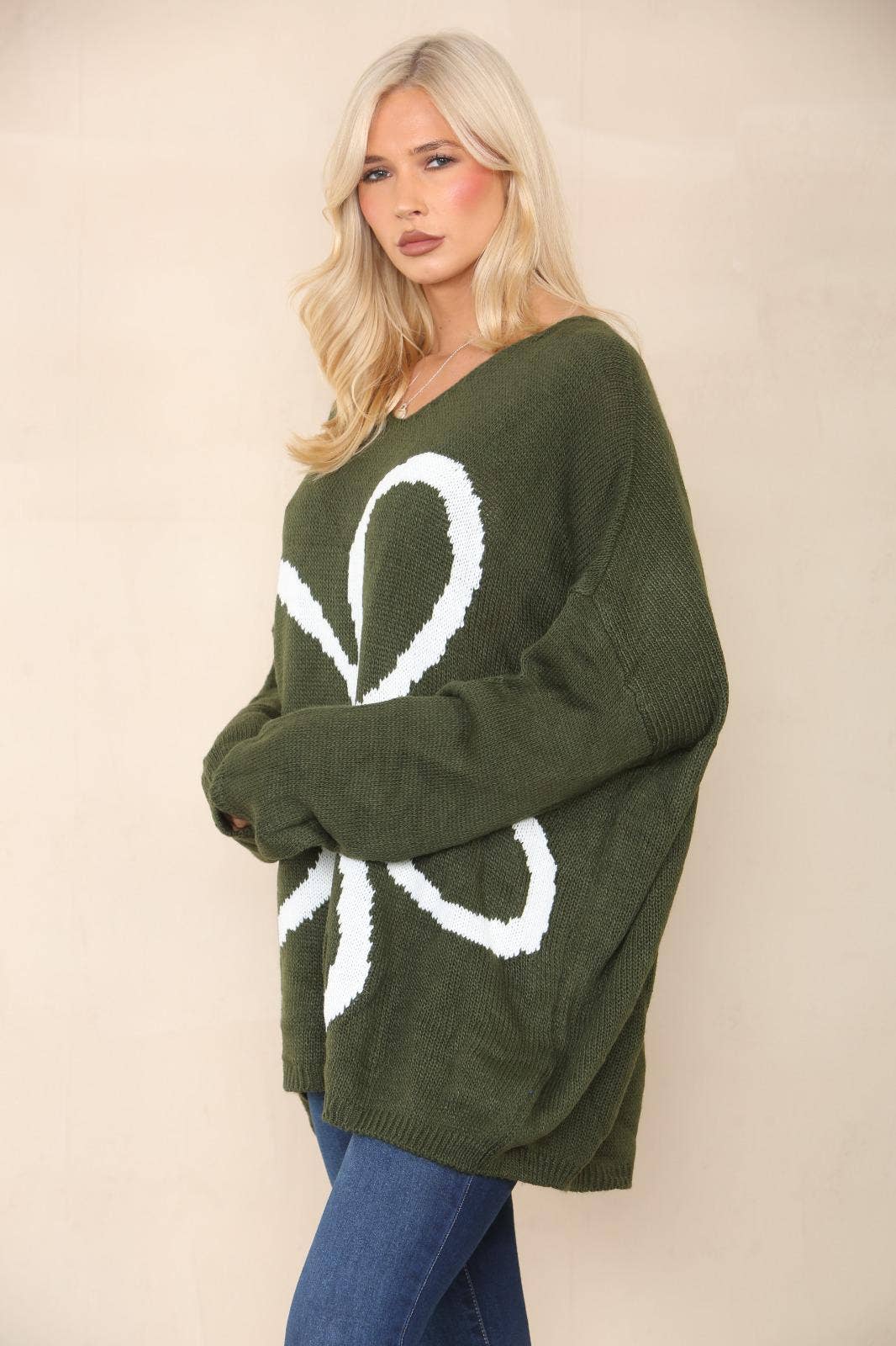 Miss Bold - Wholesale Tunic Sweater - Women's - Italian Oversized Floral Print Knitted Jumper Top19