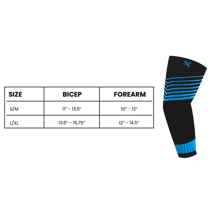 Blue ULTRA V-STRIPED COMPRESSION ELBOW SLEEVES (1-PAIR) for wholesale on Faire3