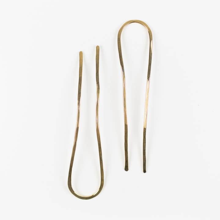 Mira Kauai - Wholesale Hair Pin - Hammered Brass Hair Pin0